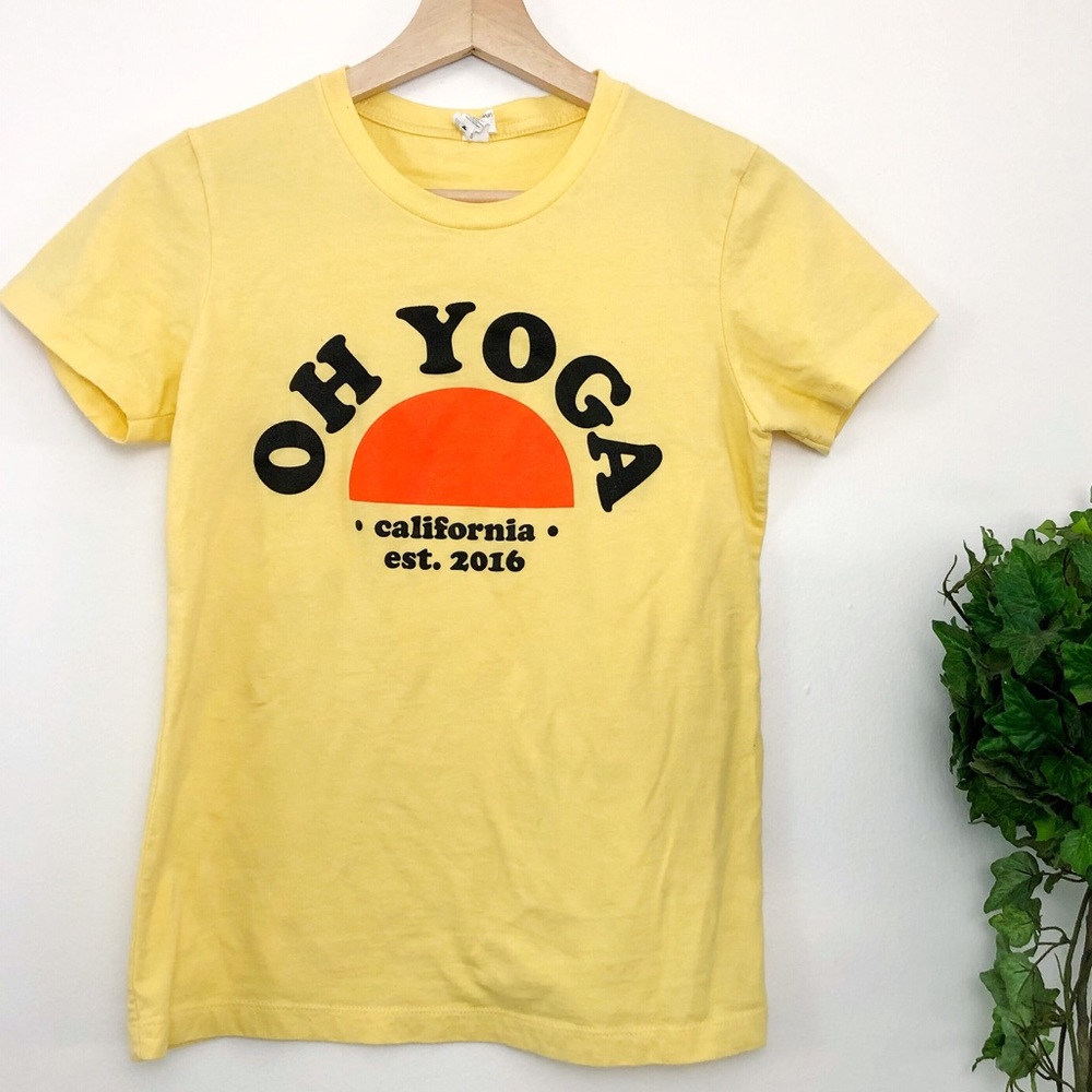 OH Yoga yellow short sleeve tee, Medium